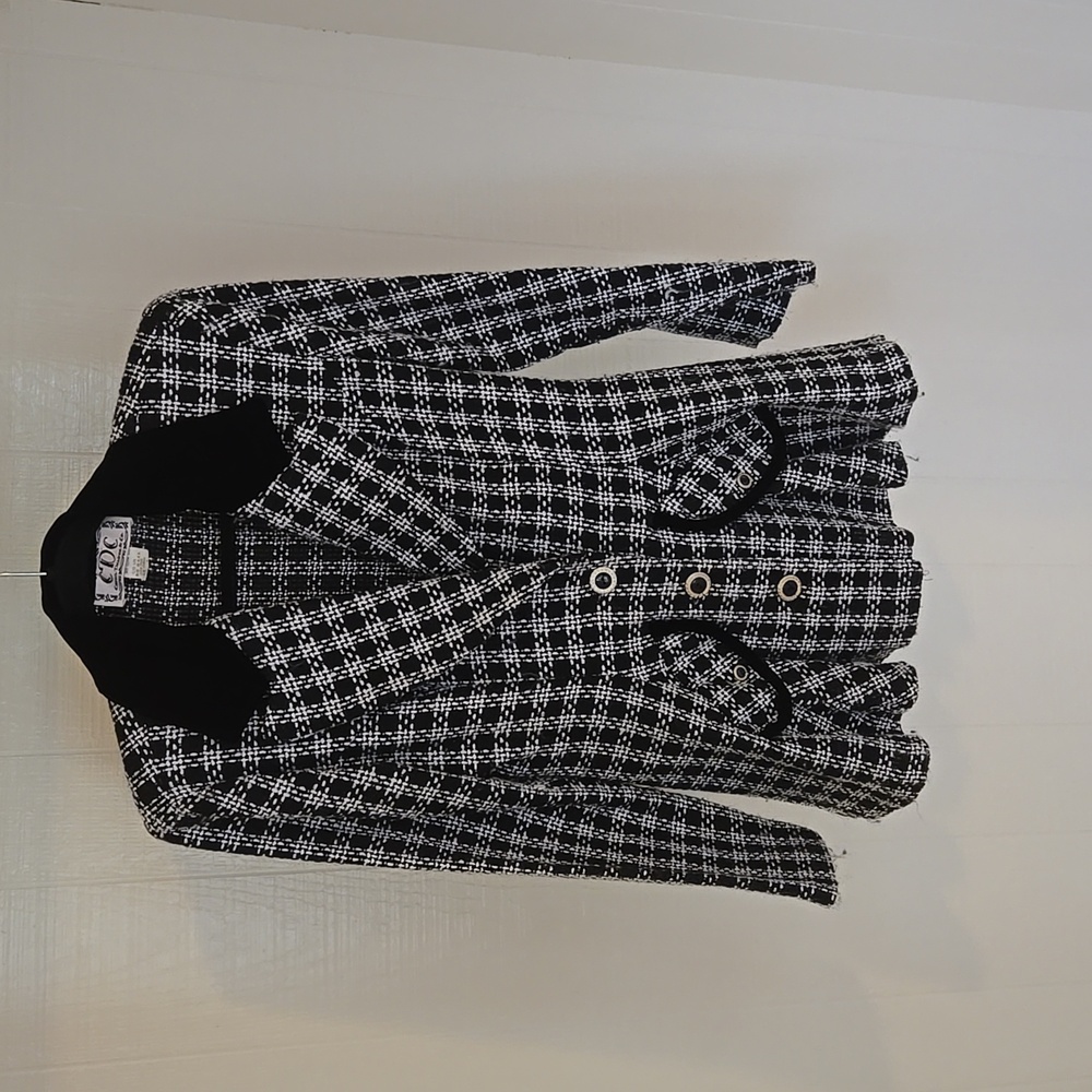 Vintage 80's Glen plaid Blazer With A Velvet Collar And Built In Shoulder Pads